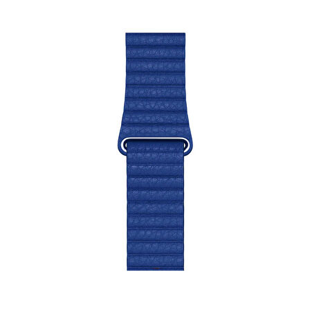 Watch 40mm Uyumlu KRD-09 Deri Lop Zore Kordon-Mavi