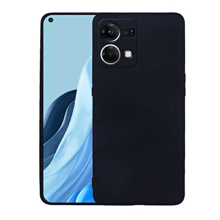 Oppo Reno 7 4G Kılıf Zore Premier Silikon Kapak-Siyah