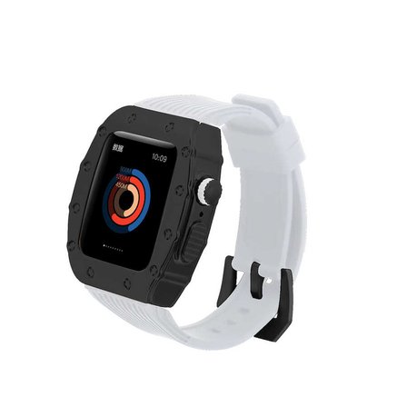 ​​​Watch 7 45mm Uyumlu KRD-65 Zore Kordon-Beyaz-Siyah