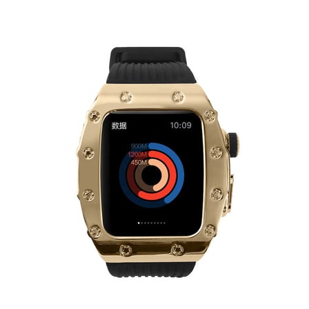 ​​​Watch 44mm Uyumlu KRD-65 Zore Kordon-Siyah-Gold