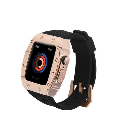 ​​​Watch 7 45mm Uyumlu KRD-65 Zore Kordon-Siyah-Rose Gold