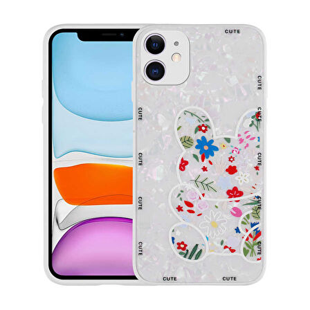 iPhone 11 Uyumlu Desenli Sert Silikon Zore Mumila Kılıf