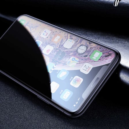 iPhone 11 Pro Max MKST Anti-Dust Privacy Temperli Ekran Koruyucu - Siyah