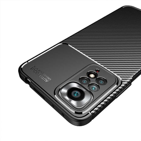 Xiaomi Redmi Note 11 Pro 5G Kılıf Karbon Görünümlü Silikon Kamera Korumalı Üstün Koruma SystemCom