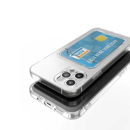 iPhone 13 Pro Uyumlu Kartlıklı Şeffaf Zore Setra Clear Silikon Kılıf-Renksiz