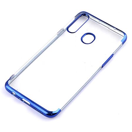Galaxy A10S Kamera Korumalı Köşeleri Renkli Şeffaf Silikon Kılıf