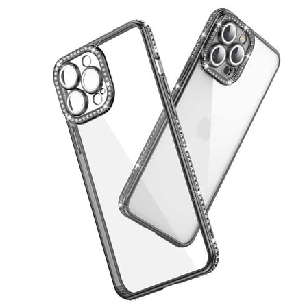 iPhone 12 Pro Uyumlu Kamera Korumalı Taşlı Zore Mina Kılıf-Lila