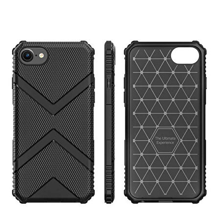 iPhone SE 2022 Uyumlu Zore Hank Silikon-Siyah