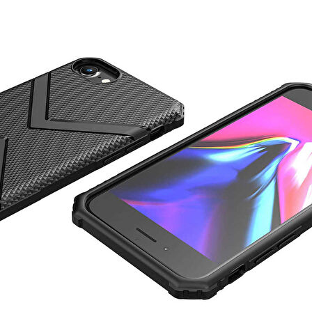 iPhone SE 2022 Uyumlu Zore Hank Silikon-Siyah