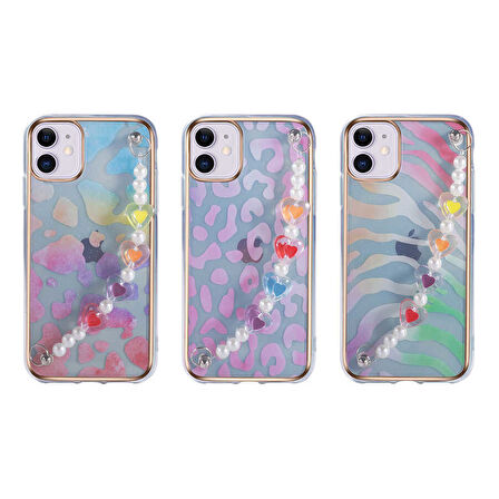 iPhone 12 Uyumlu Zore Pilla Kılıf-Pembe-Yeşil