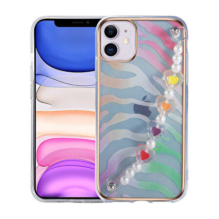 iPhone 12 Uyumlu Zore Pilla Kılıf-Pembe-Yeşil