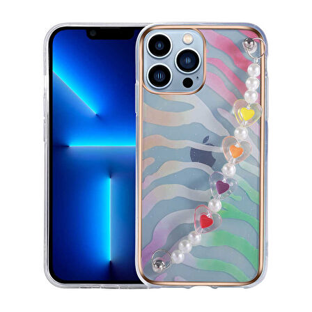 iPhone 13 Pro Uyumlu Zore Pilla Kılıf-Pembe-Yeşil