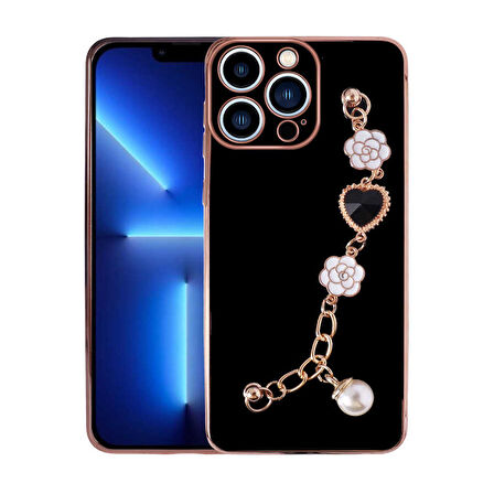 iPhone 12 Pro Uyumlu El Tutamaçlı Kamera Korumalı Zore Taka Silikon Kılıf-Siyah