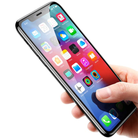 iPhone 11 Pro Max MKST Kenarları Kırılmaya Dayanıklı Cam Ekran Koruyucu - Siyah