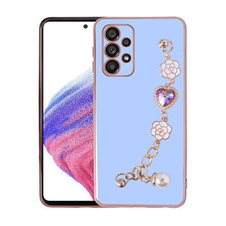 Galaxy A33 5G Uyumlu El Tutamaçlı Kamera Korumalı Zore Taka Silikon Kapak-Mor