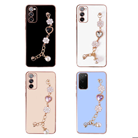 Galaxy S20 FE Uyumlu El Tutamaçlı Kamera Korumalı Zore Taka Silikon Kapak-Mor