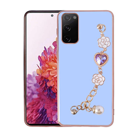 Galaxy S20 FE Uyumlu El Tutamaçlı Kamera Korumalı Zore Taka Silikon Kapak-Mor