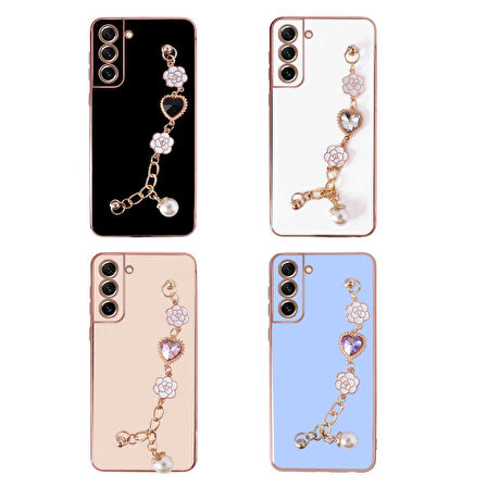 Galaxy S21 FE Uyumlu El Tutamaçlı Kamera Korumalı Zore Taka Silikon Kapak-Pembe