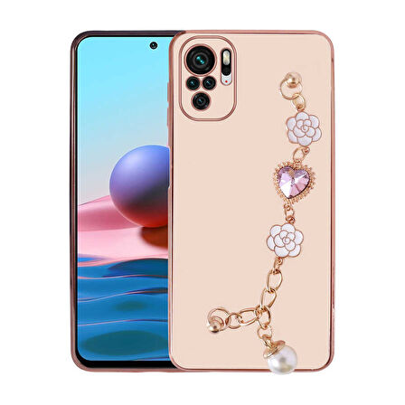 Xiaomi Poco M5S Kılıf El Tutamaçlı Kamera Korumalı Zore Taka Silikon Kapak-Pembe