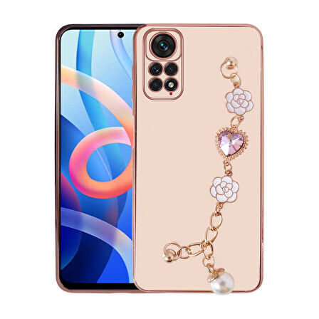 Xiaomi Redmi Note 11S Global Kılıf El Tutamaçlı Kamera Korumalı Zore Taka Silikon Kapak-Pembe