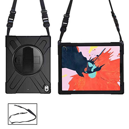 iPad Pro 12.9 2018 (3.Nesil) - Uyumlu Uyumlu ​ALT Defender Tablet Silikon-Siyah