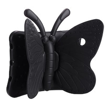 Lexroo iPad 9.7 2018 (6.Nesil) Butterfly Standlı Tablet Silikon Kılıf - Siyah