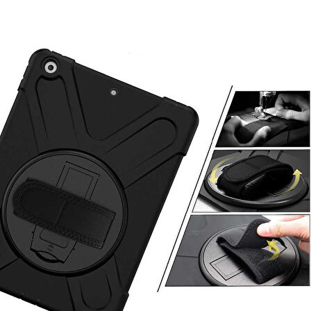 iPad 10.2 (8.Nesil) ​MKST Defender Tablet Silikon - Siyah