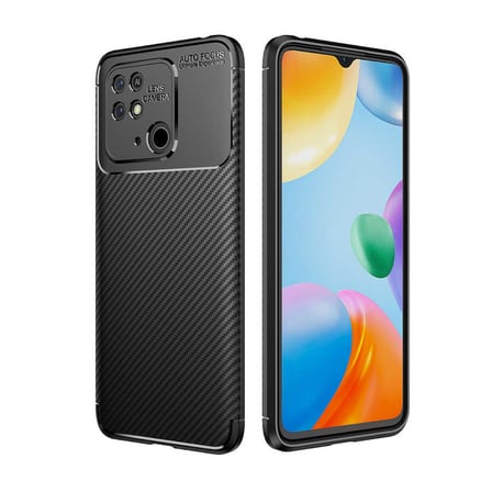 Xiaomi Redmi 10C Kılıf Karbon Görünümlü Silikon Kamera Korumalı Üstün Koruma Novatech