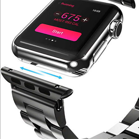 Watch Ultra 49mm Kordon Uyumlu KRD-04 Metal Strap Kayış CLO- Starlight