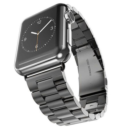 Watch Ultra 49mm Kordon Uyumlu KRD-04 Metal Strap Kayış CLO- Siyah