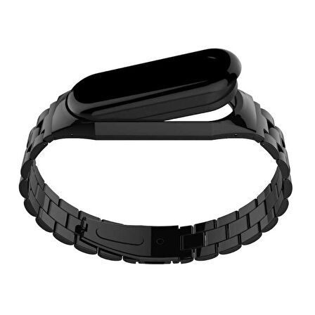 Xiaomi Mi Band 4 Uyumlu KRD-05 Metal Zore Kordon-Siyah