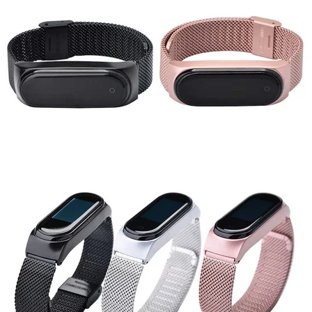 Xiaomi Mi Band 3 Uyumlu KRD-06 Metal Zore Kordon-Gümüş