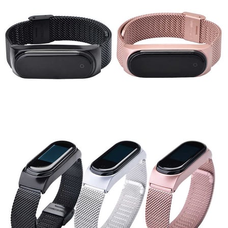 Mi Band 3 Uyumlu KRD-06 Metal MKST Kordon-Gümüş