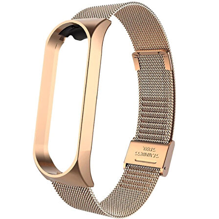 Xiaomi Mi Band 4 Uyumlu KRD-06 Metal Zore Kordon-Gold