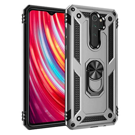 Xiaomi Redmi Note 8 Pro Kılıf Vega Tank Sert Yüzüklü Standlı Zırh Koruma Kapak