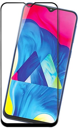 Galaxy M10S MKST Kenarları Kırılmaya Dayanıklı Cam Ekran Koruyucu - Siyah