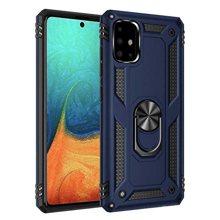 Samsung Galaxy A71 Kılıf Vega Tank Sert Yüzüklü Standlı Zırh Koruma Kapak