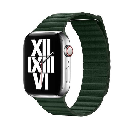 Watch 42mm Uyumlu KRD-09 Deri Lop NRTK Kordon-Koyu Yeşil