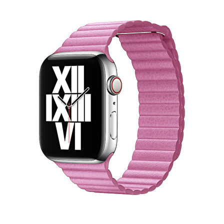 Watch 40mm Uyumlu KRD-09 Deri Lop Zore Kordon-Pembe