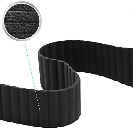 Watch 42mm Uyumlu KRD-09 Deri Lop Zore Kordon-Beyaz