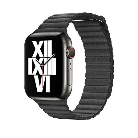 Watch 40mm Uyumlu KRD-09 Deri Lop Zore Kordon-Siyah