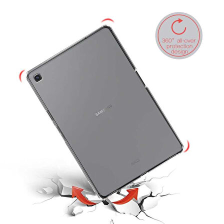 Galaxy T720 Tab S5E Kılıf  Uyumlu ​ALT Tablet Süper Silikon Kapak-Siyah