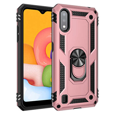 Galaxy A01 Uyumlu Zore Vega Kapak-Rose Gold