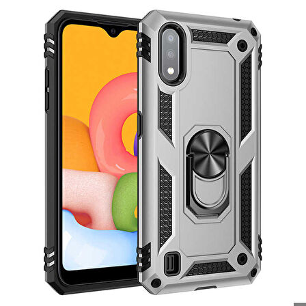 Galaxy A01 Uyumlu Zore Vega Kapak-Gri