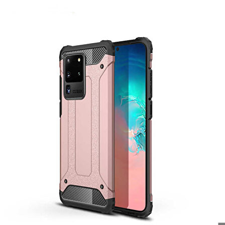 Galaxy S20 Ultra Uyumlu Zore Crash Silikon Kapak-Rose Gold