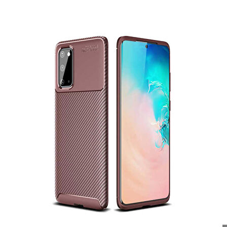 Galaxy S20 Uyumlu Zore Negro Silikon Kapak-Kahverengi