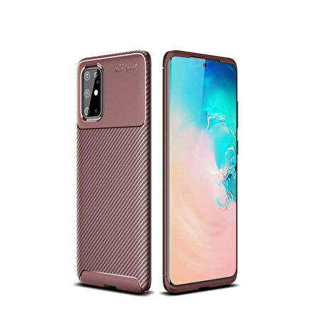 Galaxy S20 Plus Uyumlu Zore Negro Silikon Kapak-Kahverengi