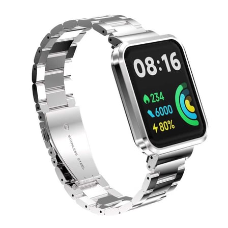 Redmi Watch 2 Lite Uyumlu KRD-60 Metal MKST Kordon-Gümüş-Gold