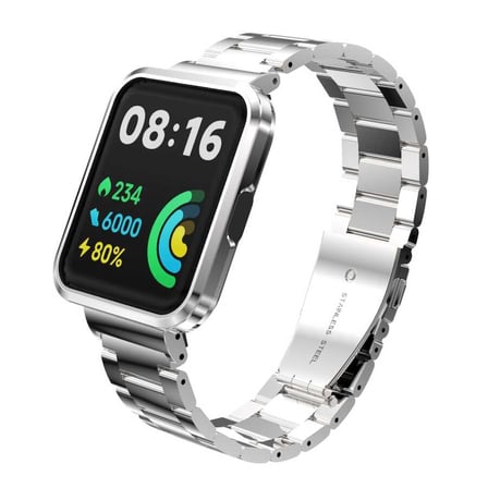 Redmi Watch 2 Lite Uyumlu KRD-60 Metal MKST Kordon-Gümüş-Gold
