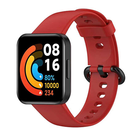 Xiaomi Redmi Watch 2 Lite Uyumlu Klasik Zore Kordon-Kırmızı